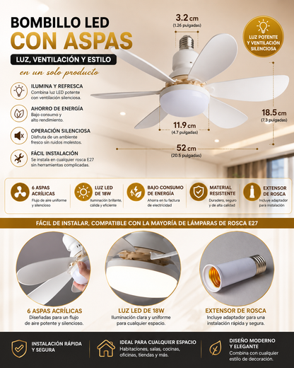 BOMBILLO LED CON ASPAS